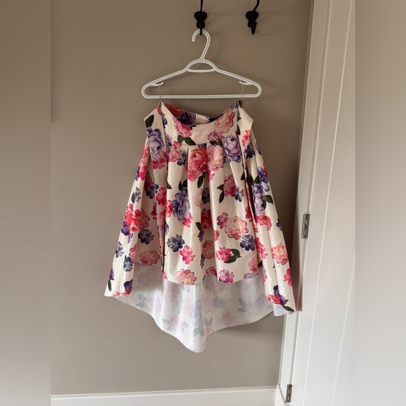 Yaya & Co high waisted floral high-low skirt in pink and purple floral sz L - Picture 5 of 5